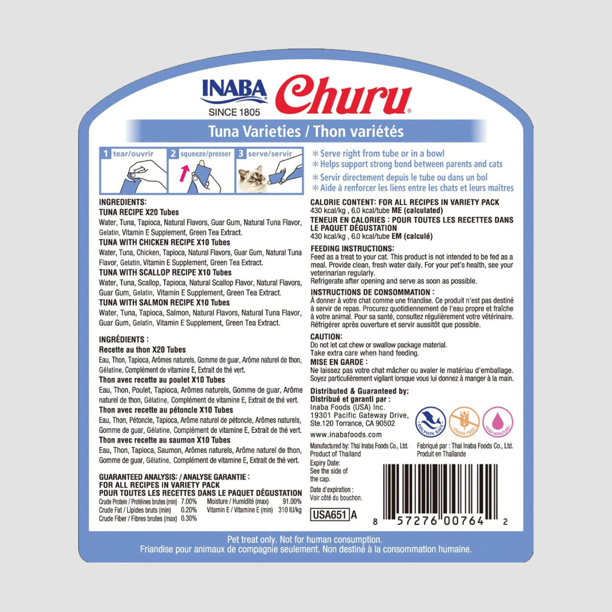 INABA Churu Tuna Varieties Bulk Cat Treats