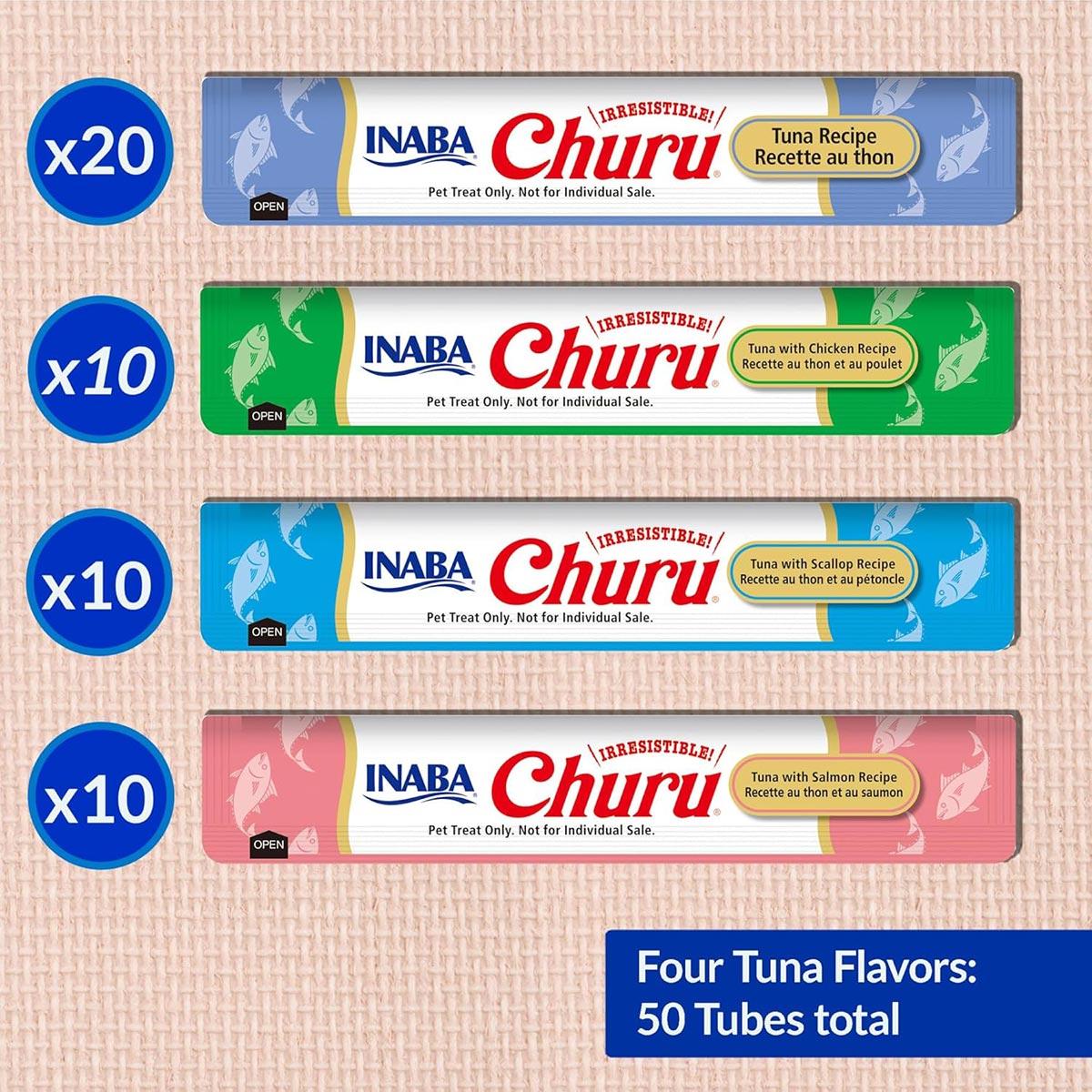 INABA Churu Tuna Varieties Bulk Cat Treats