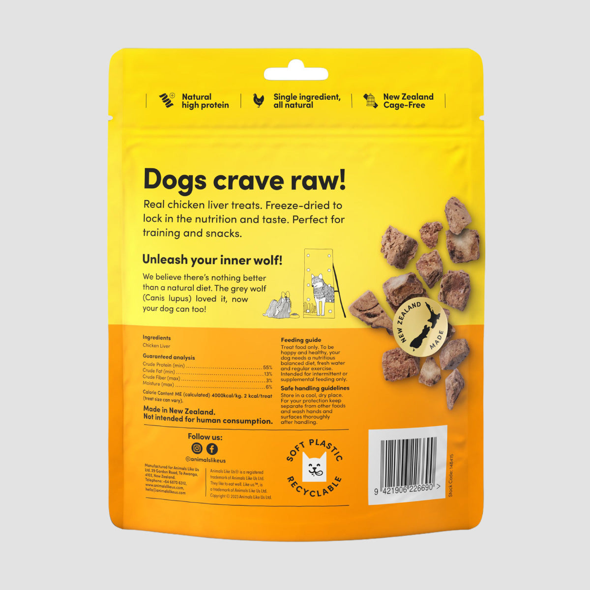 ANIMALS LIKE US Cage-Free Chicken Liver Freeze Dried Dog Treats