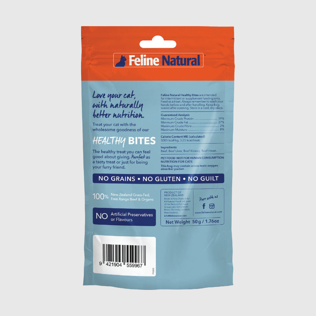 Feline Natural Beef Healthy Bites Freeze Dried Cat Treats