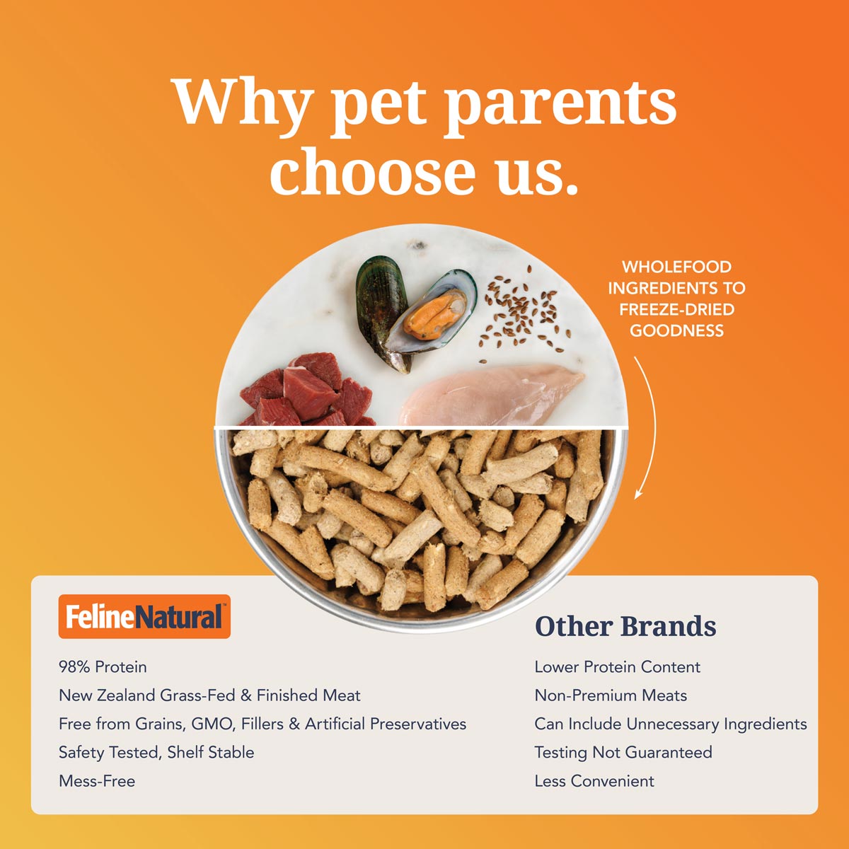Feline Natural Chicken & Lamb Feast Freeze Dried Cat Food