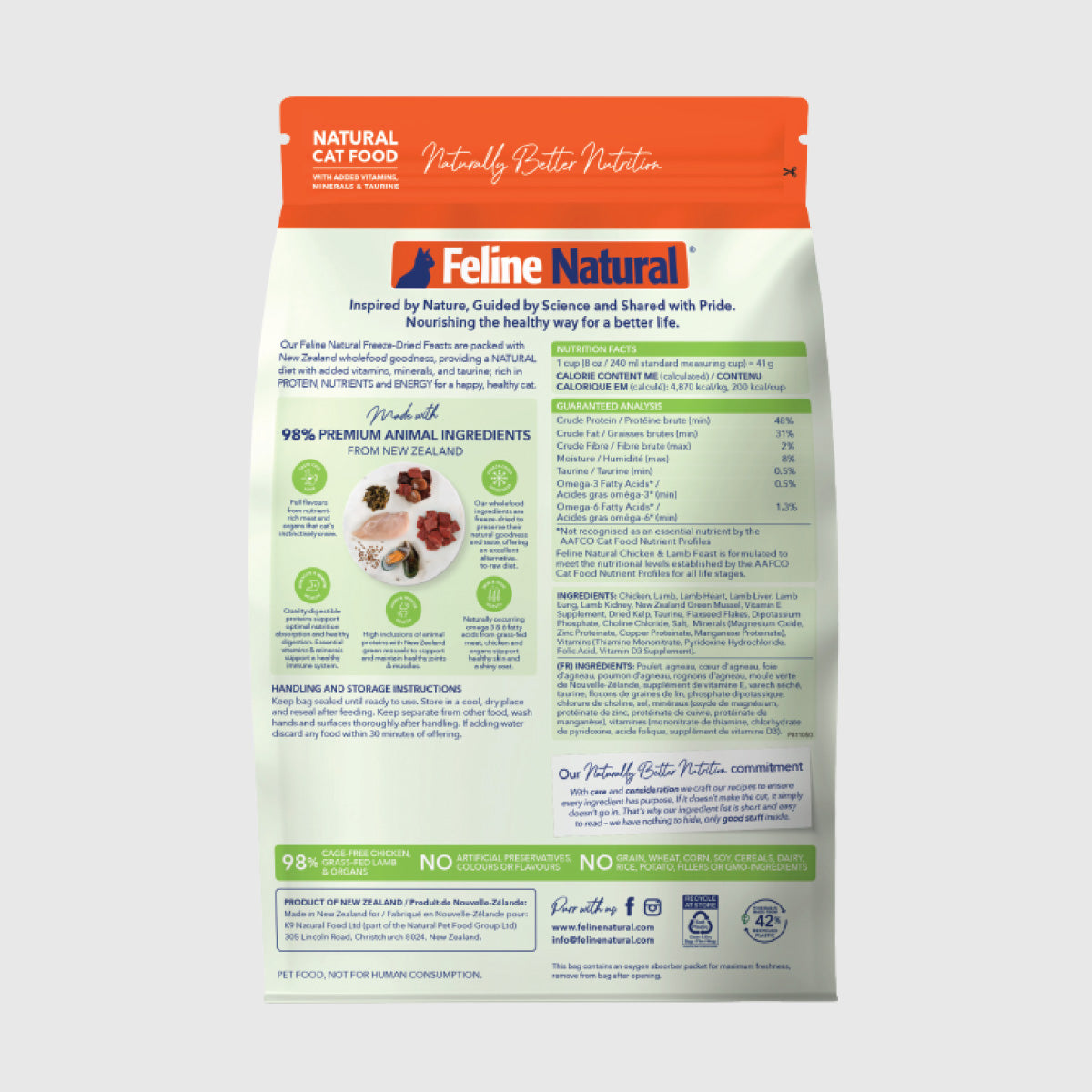 Feline Natural Chicken & Lamb Feast Freeze Dried Cat Food