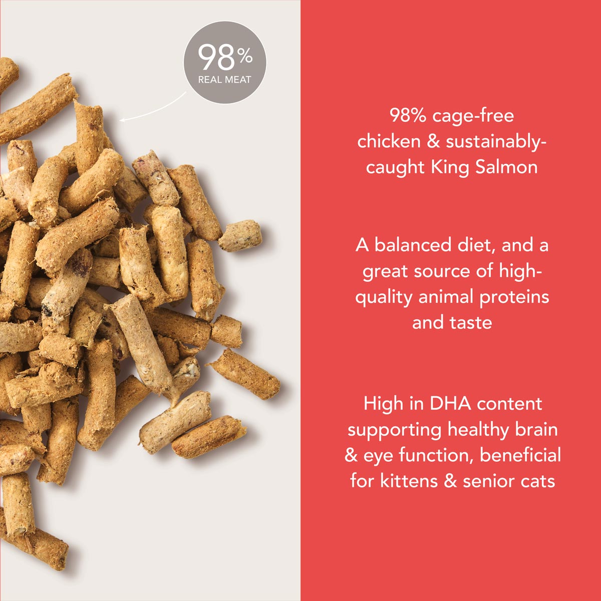 Feline Natural Chicken & King Salmon Feast Freeze Dried Cat Food