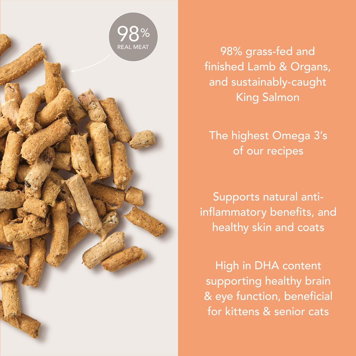 Feline Natural Lamb & King Salmon Feast Freeze Dried Cat Food