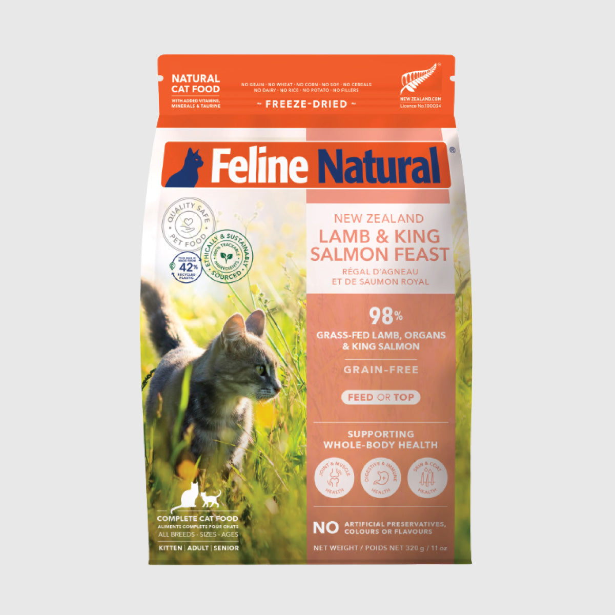 Feline Natural Lamb & King Salmon Feast Freeze Dried Cat Food