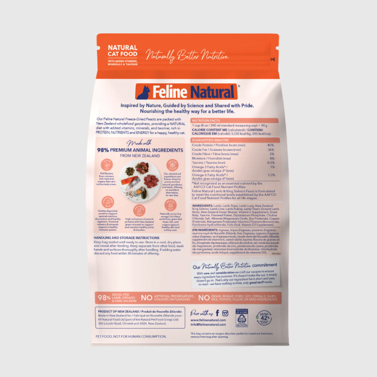 Feline Natural Lamb & King Salmon Feast Freeze Dried Cat Food