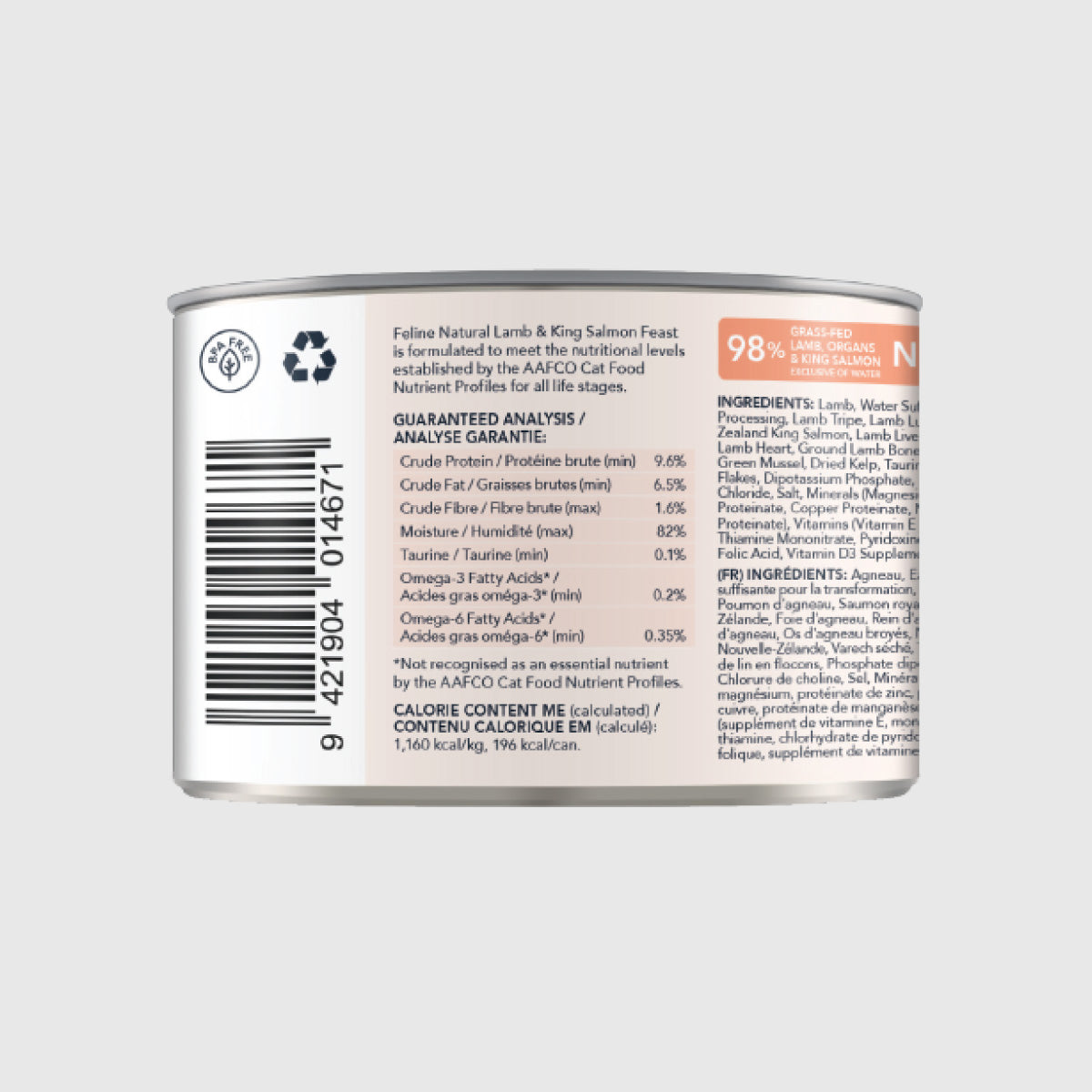 Feline Natural Lamb & King Salmon Feast Wet Cat Food