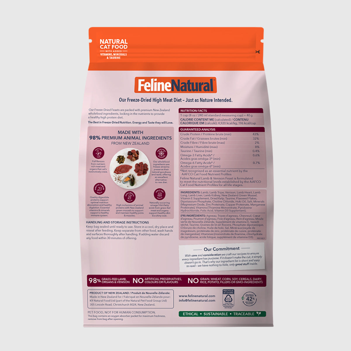 Feline Natural Lamb & Venison Feast Freeze Dried Cat Food