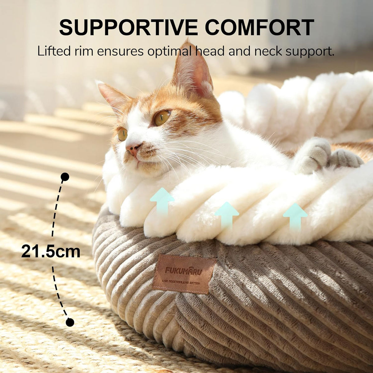 Fukumaru Deep Sleep Round Cat Bed