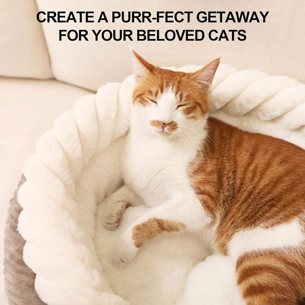 Fukumaru Deep Sleep Round Cat Bed