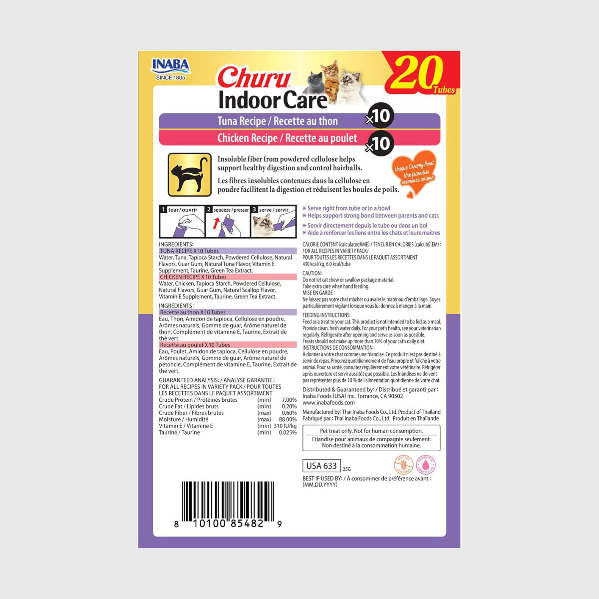 INABA Churu Indoor Care Tuna & Chicken Variety Box Cat Treats