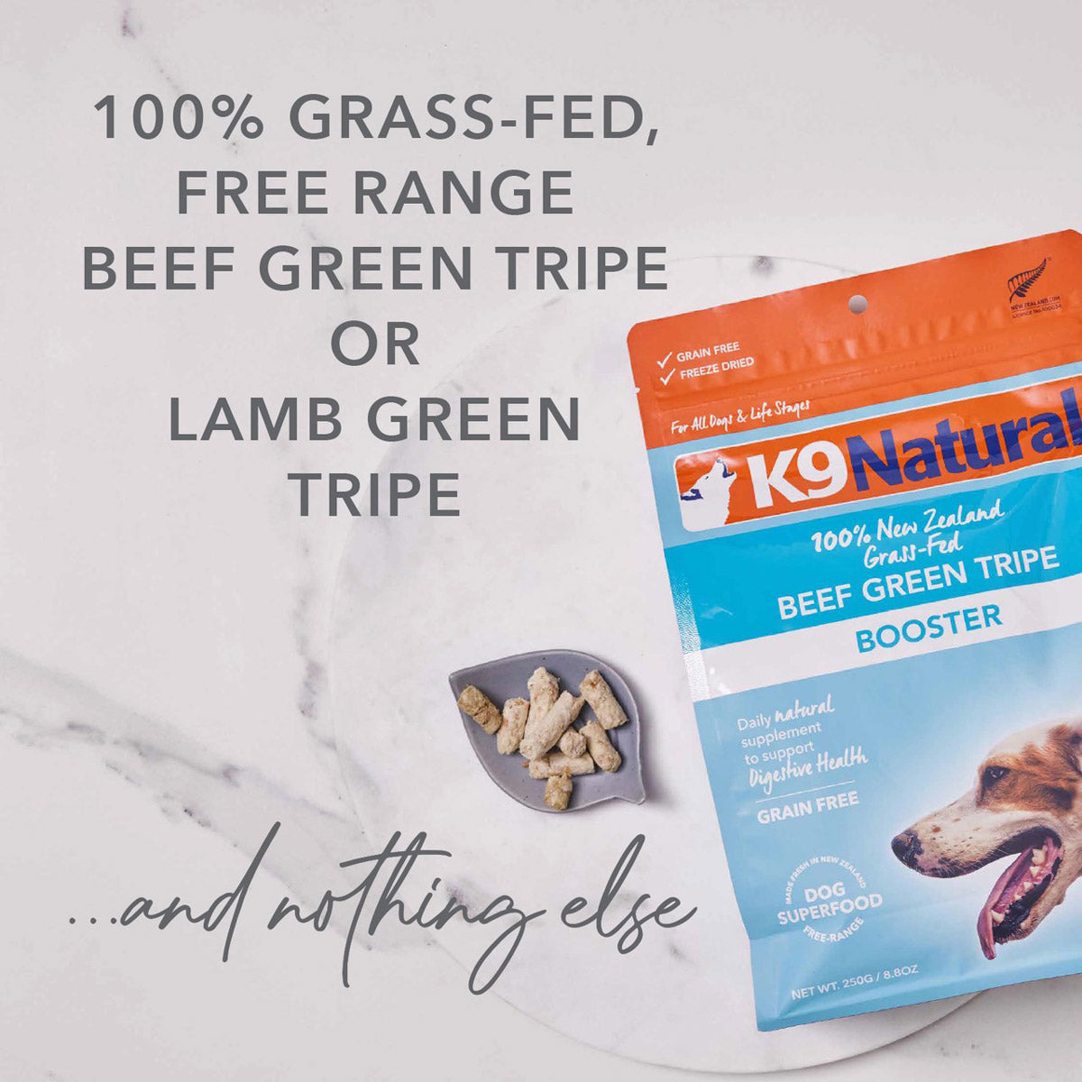 K9 Natural Beef Green Tripe Freeze Dried Dog Food Booster