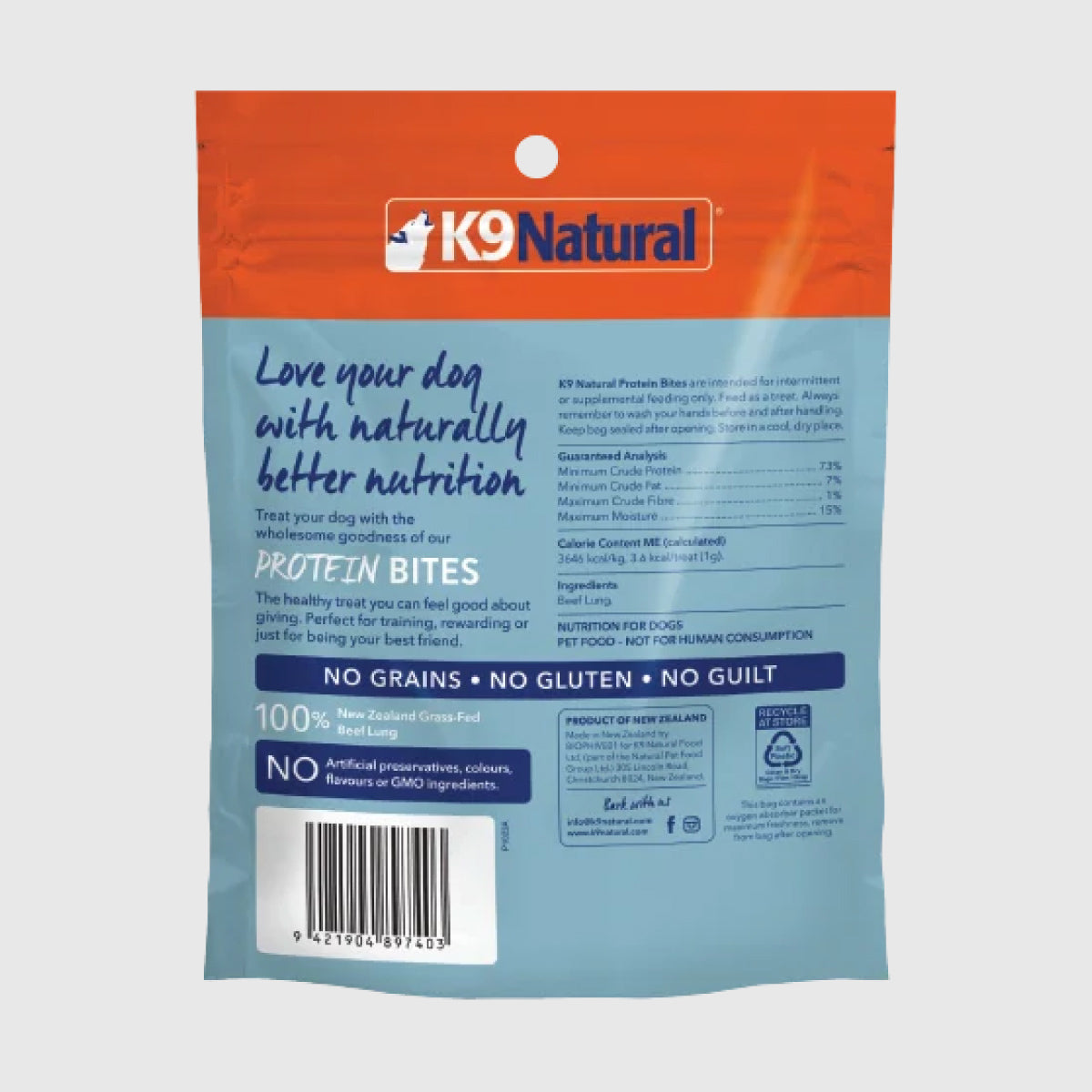 K9 Natural Beef Lung Protein Freeze Dried Dog Treats