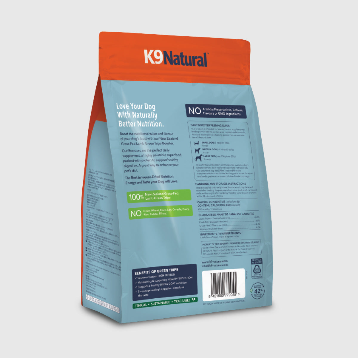 K9 Natural Lamb Green Tripe Freeze Dried Dog Food Booster