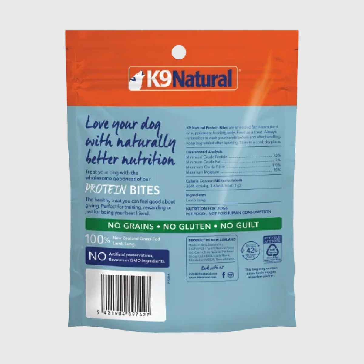 K9 Natural Lamb Lung Protein Bites Freeze Dried Dog Treats