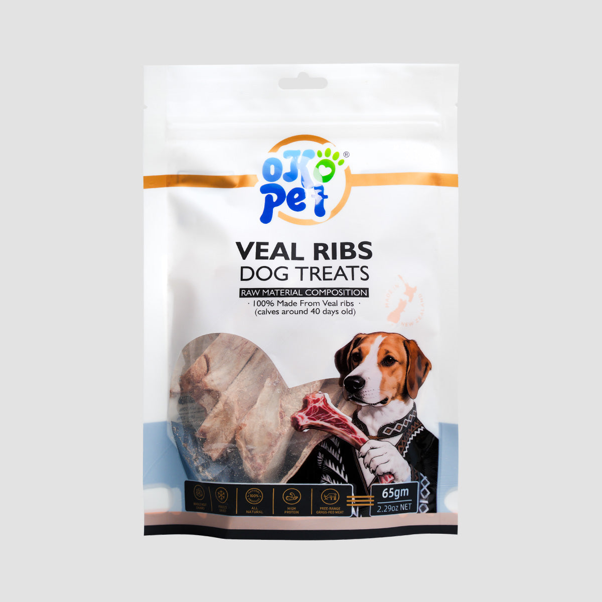 OKO PET Veal Ribs Dog Treats 65g