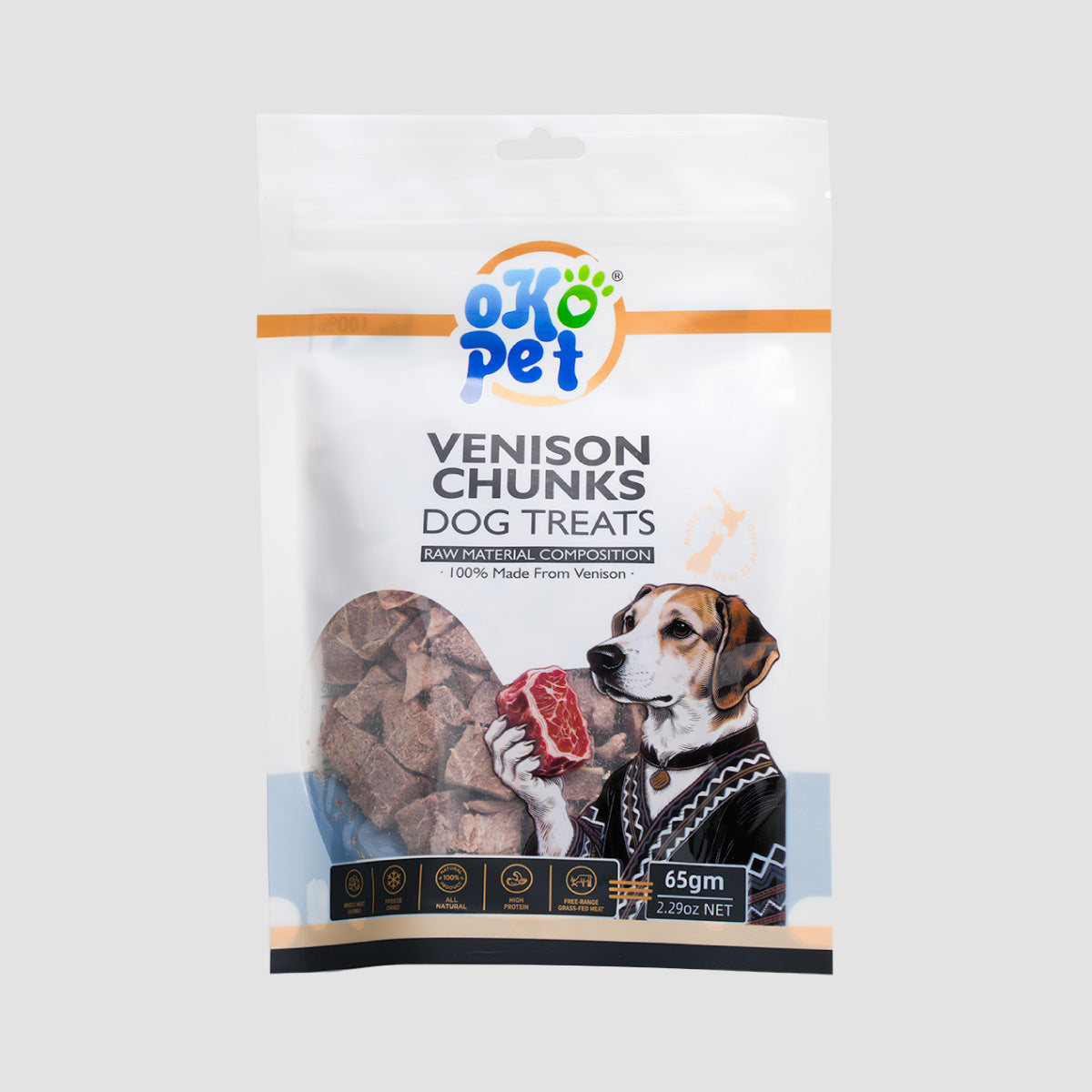 OKO PET Venison Chunks Dog Treats 65g
