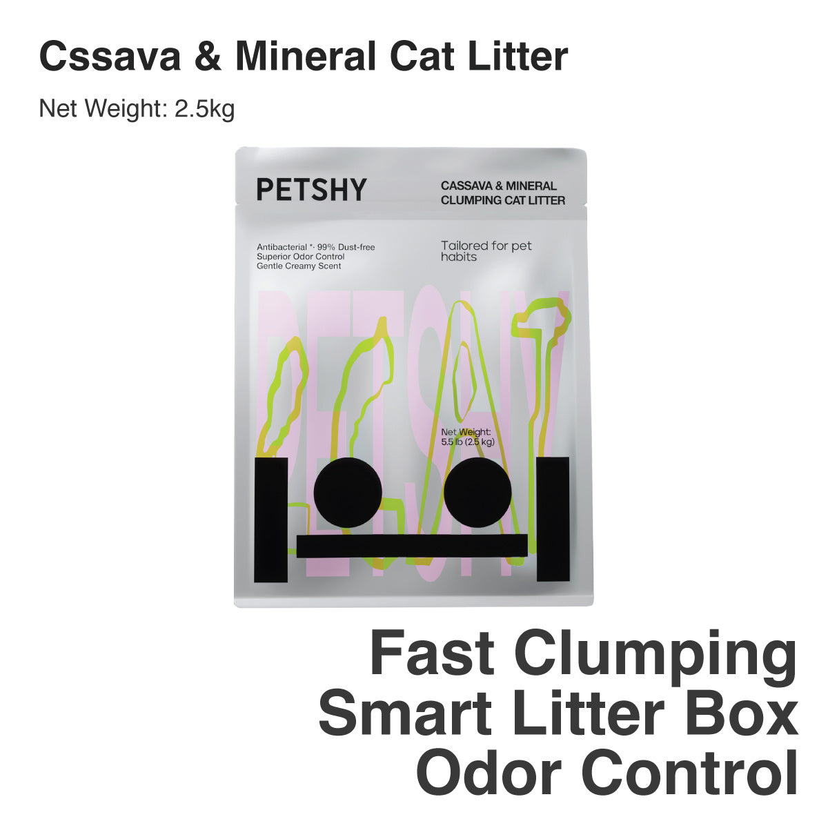 PETSHY Cassava & Mineral Mixed Cat Litter
