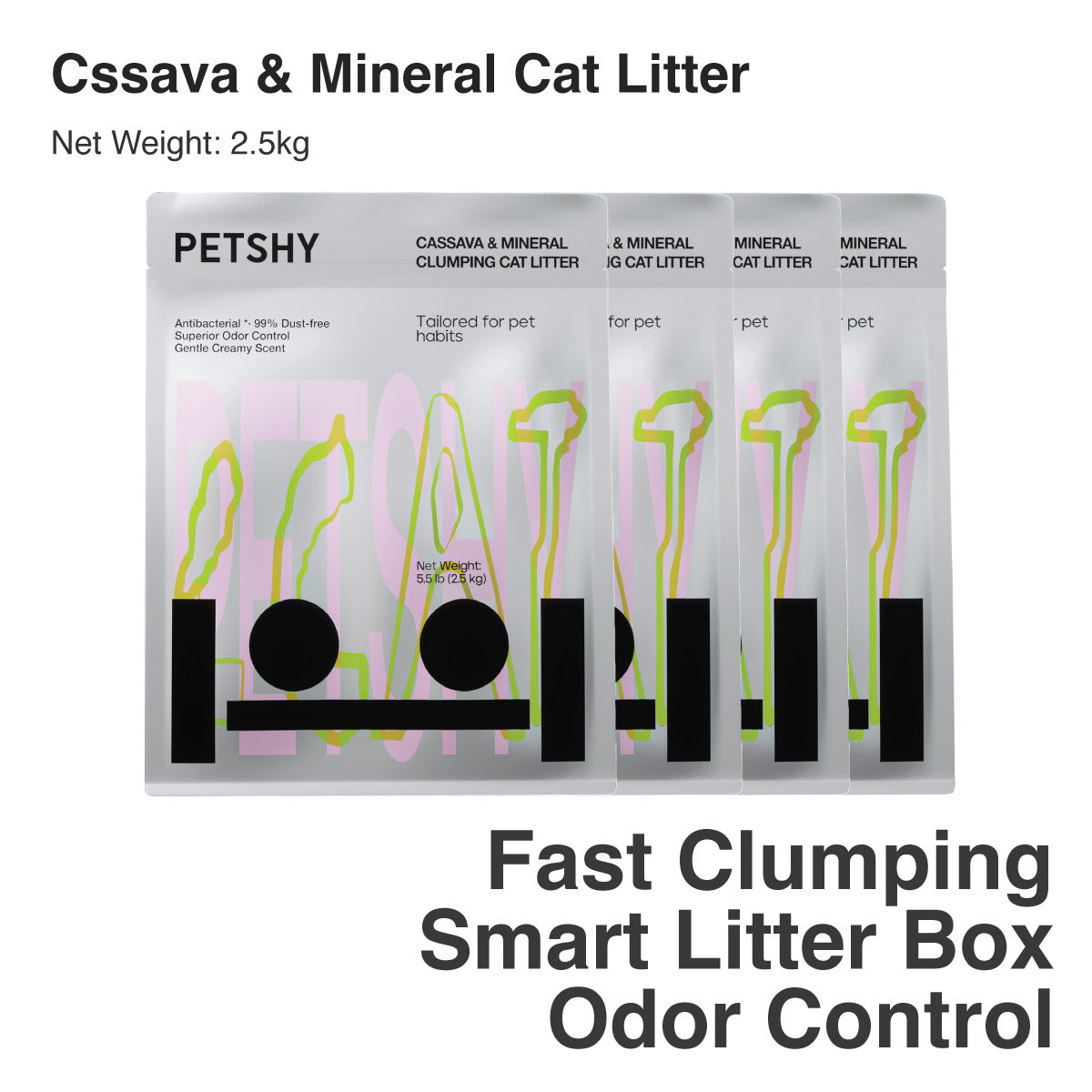 PETSHY Cassava & Mineral Mixed Cat Litter