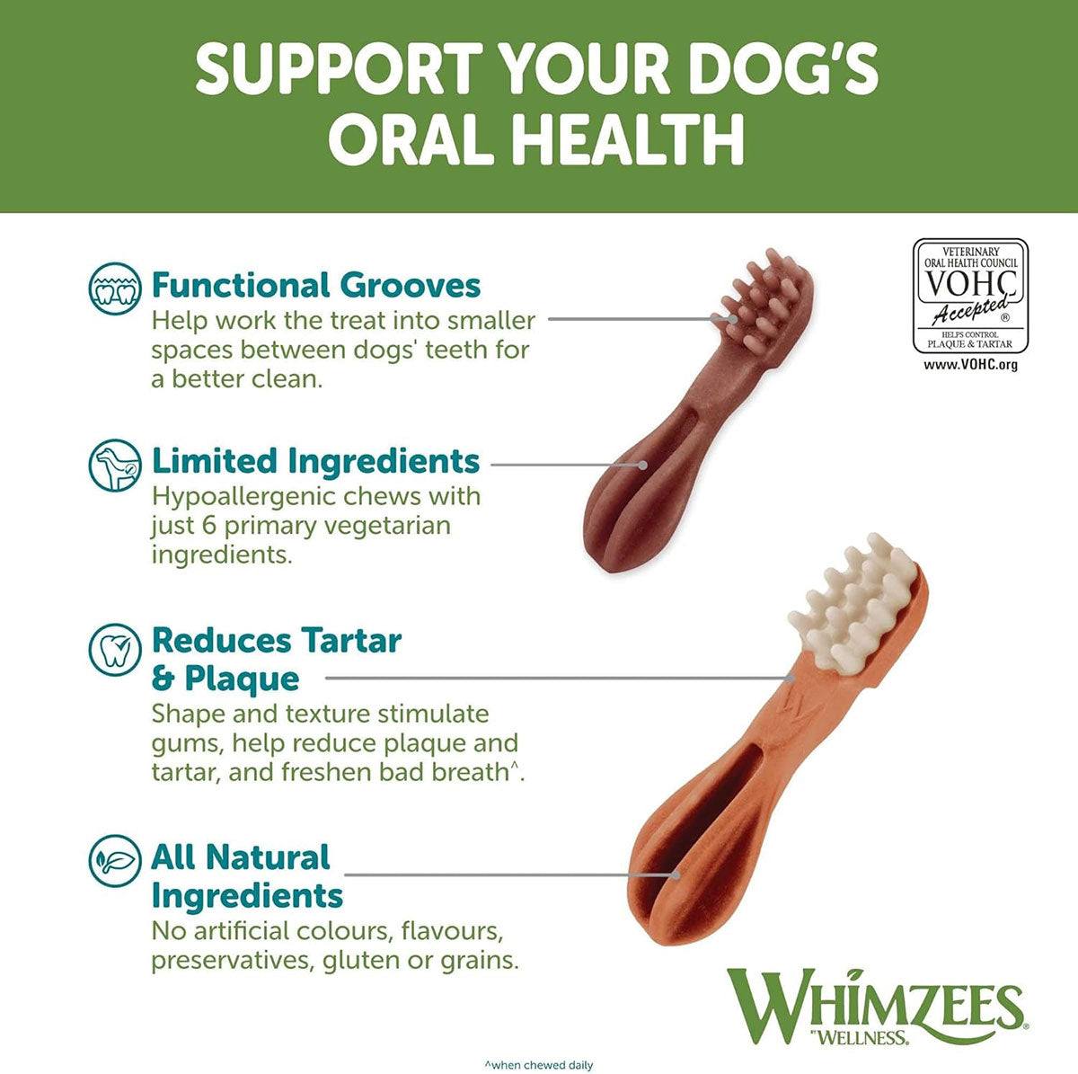 WHIMZEES Toothbrush Dental Dog Treats
