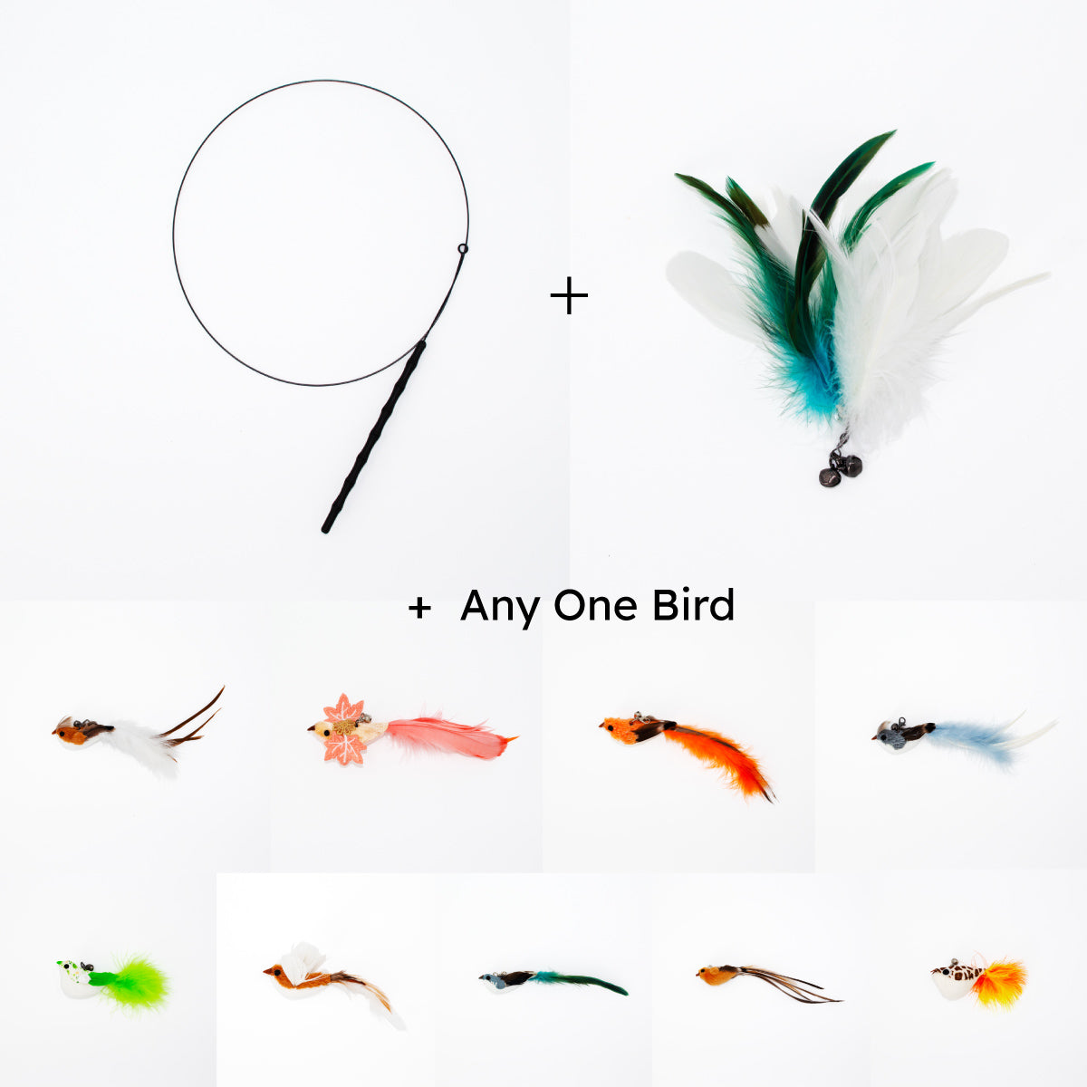 Cat Feather Teaser Wand Set