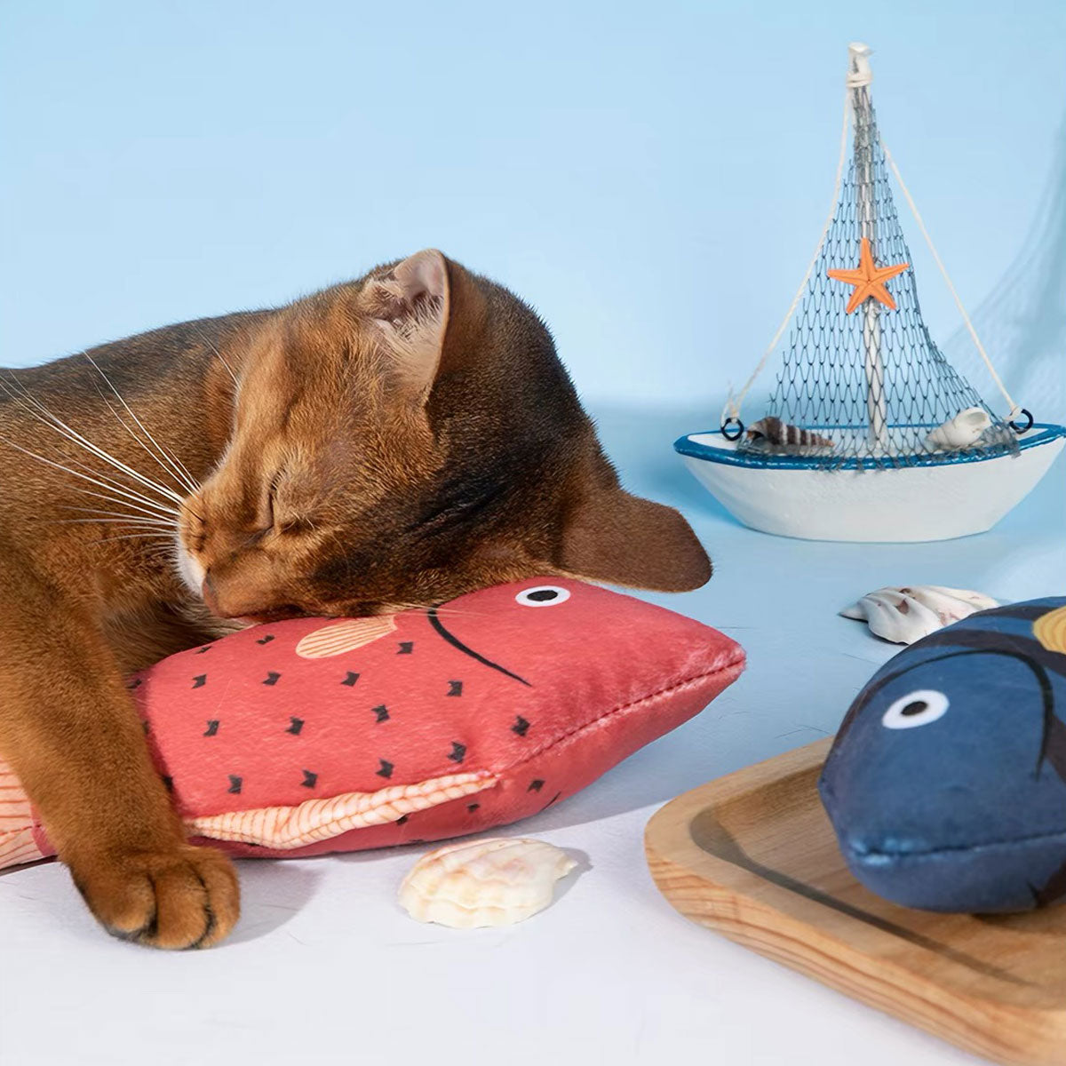 Orange Striped Fish Catnip Cat Toy