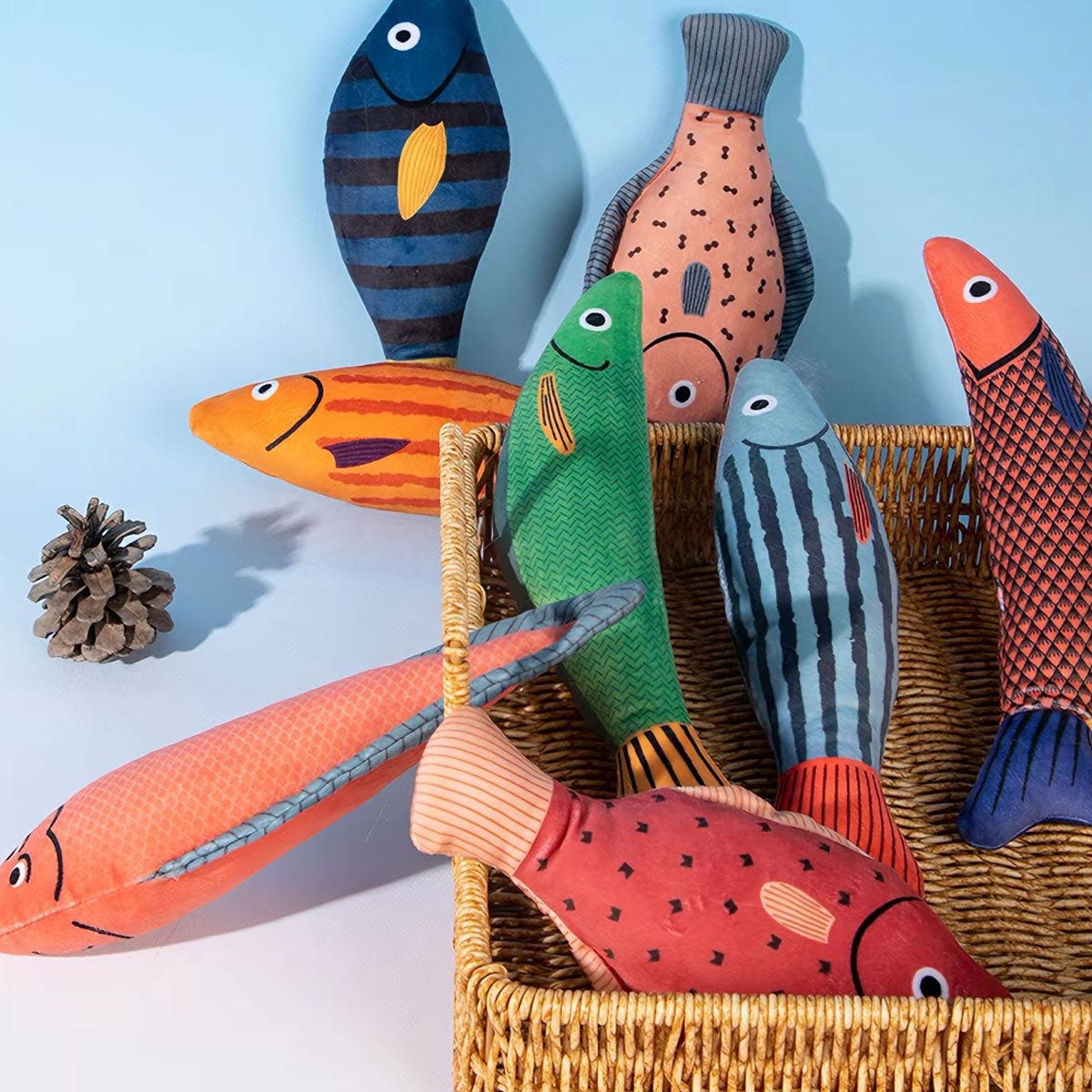 Orange Striped Fish Catnip Cat Toy