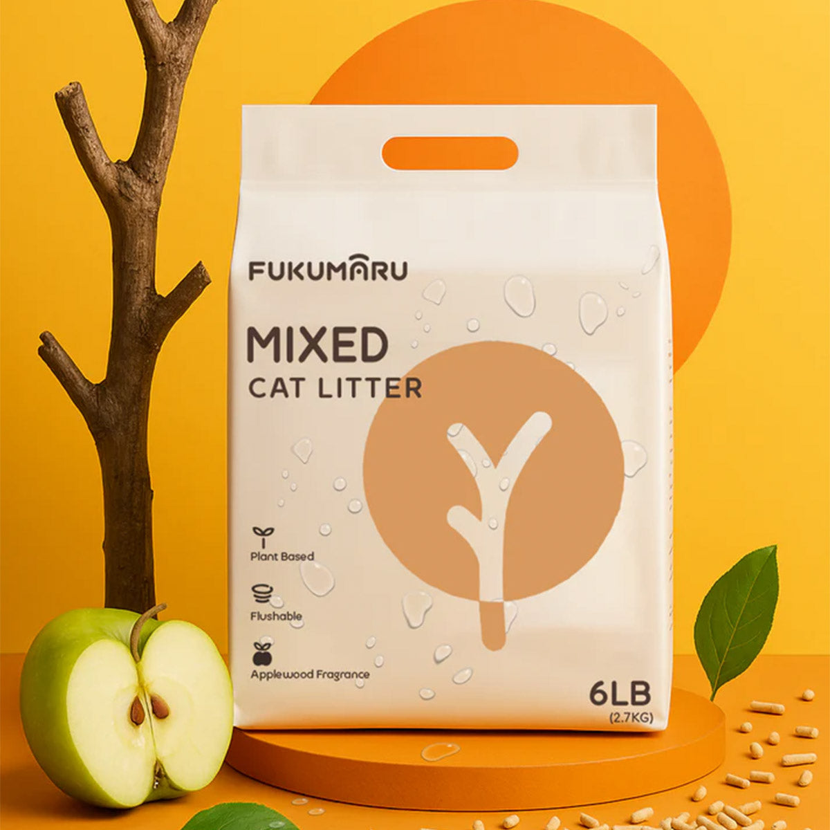 Fukumaru Tofu Cat Litter Mixed Litter Apple Wood