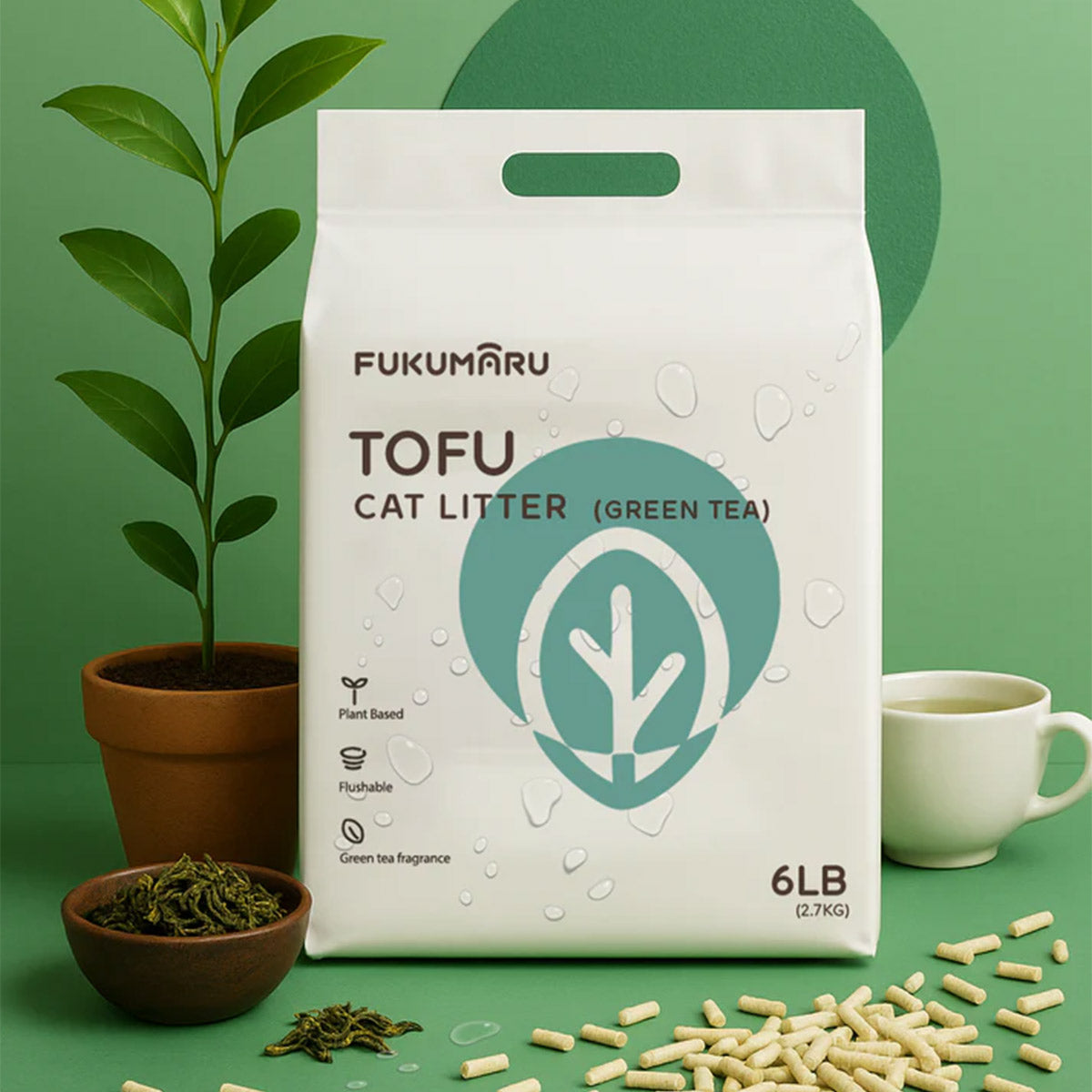 Fukumaru Tofu Cat Litter Green Tea