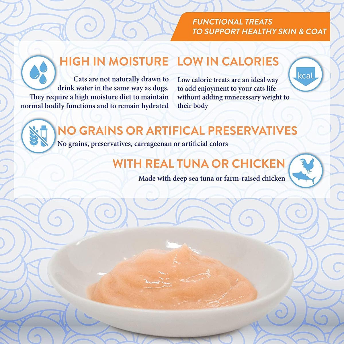 INABA Churu Skin & Coat Tuna with Scallop Cat Treat