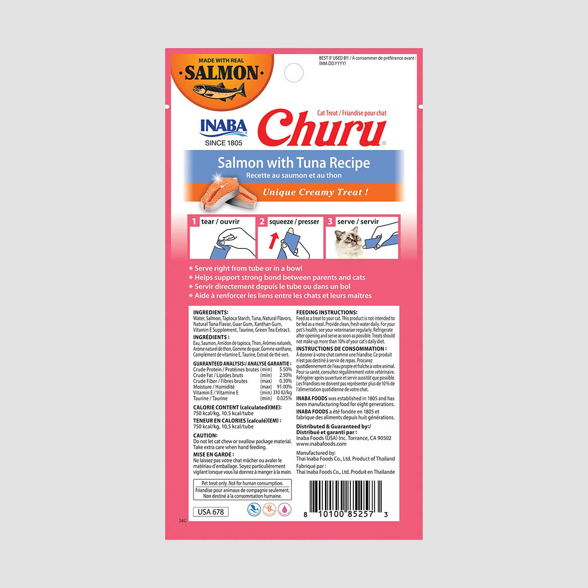 INABA Churu Salmon with Tuna Cat Treats