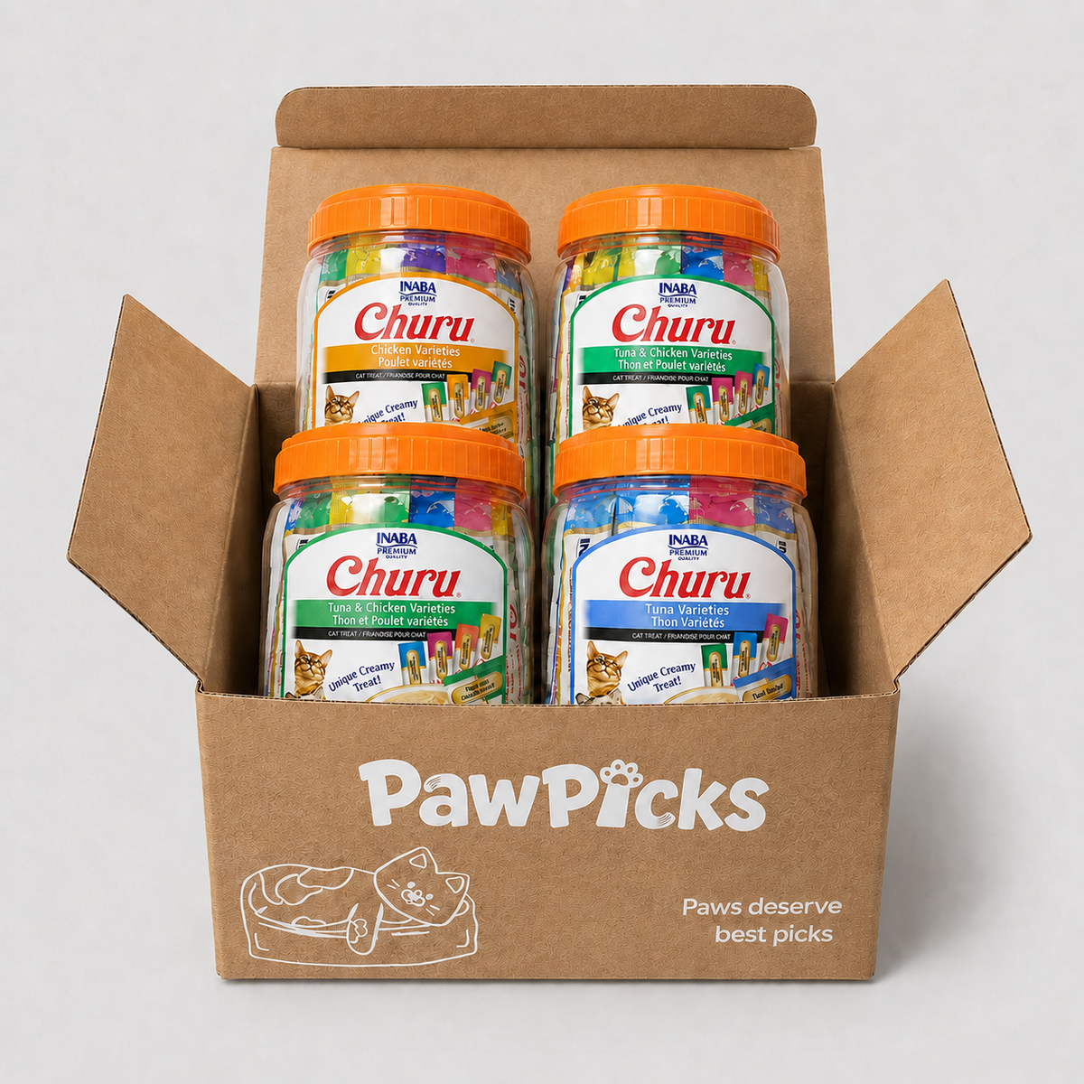 INABA Churu Bulk Bundle – Pick Any 4 Tubs for $189.99 (200 x 14g)