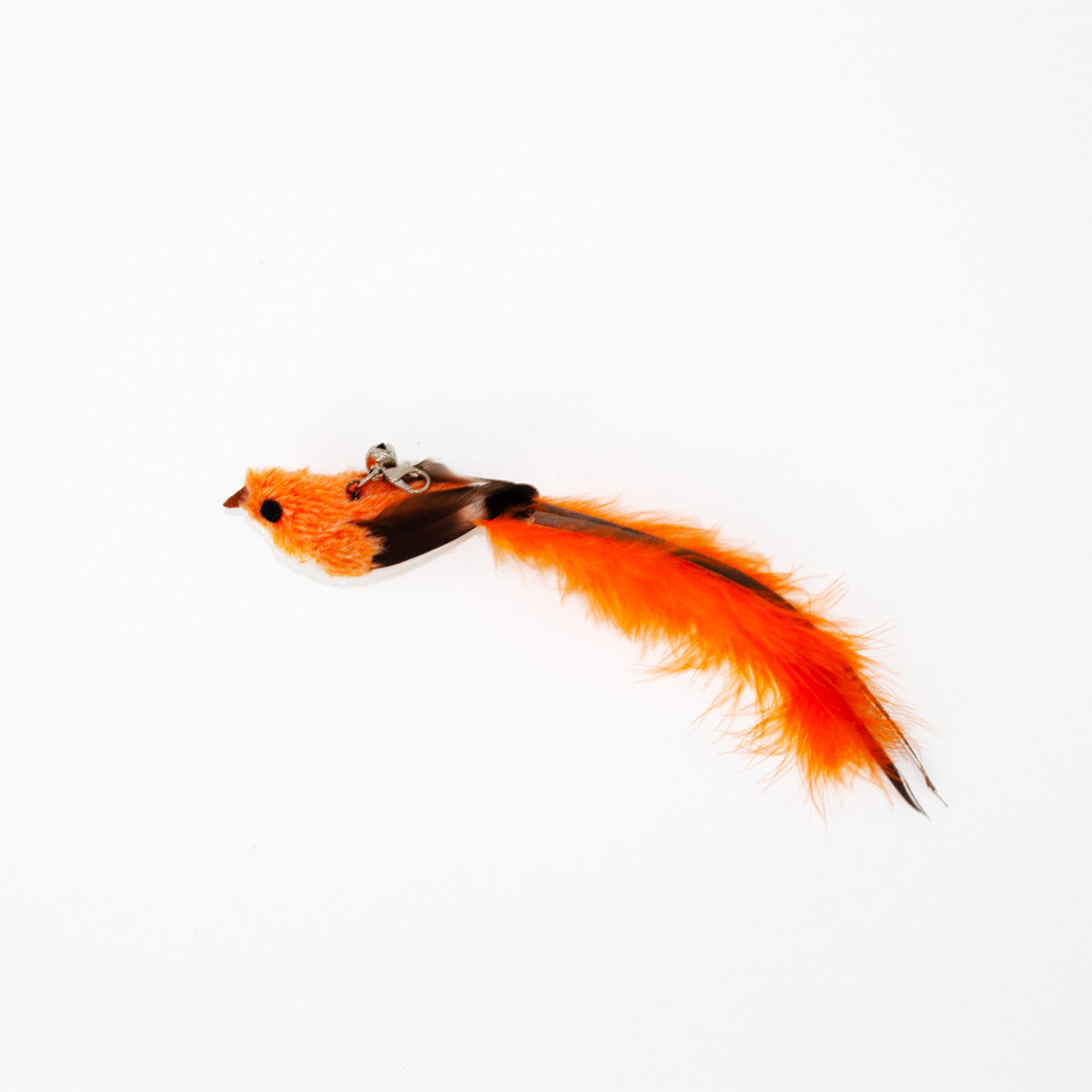 Orange Robin Feather Cat Teaser Wand