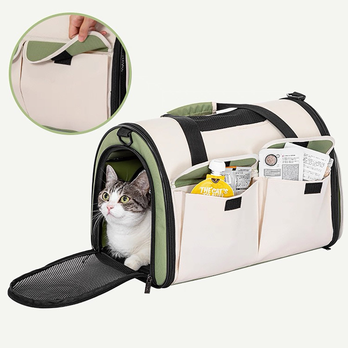 PETSFIT Ventilated Cat Carrier - Large Travel Bag