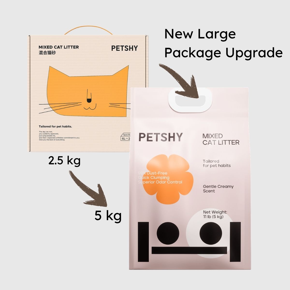 PETSHY Classic Tofu & Bentonite Mixed Cat Litter