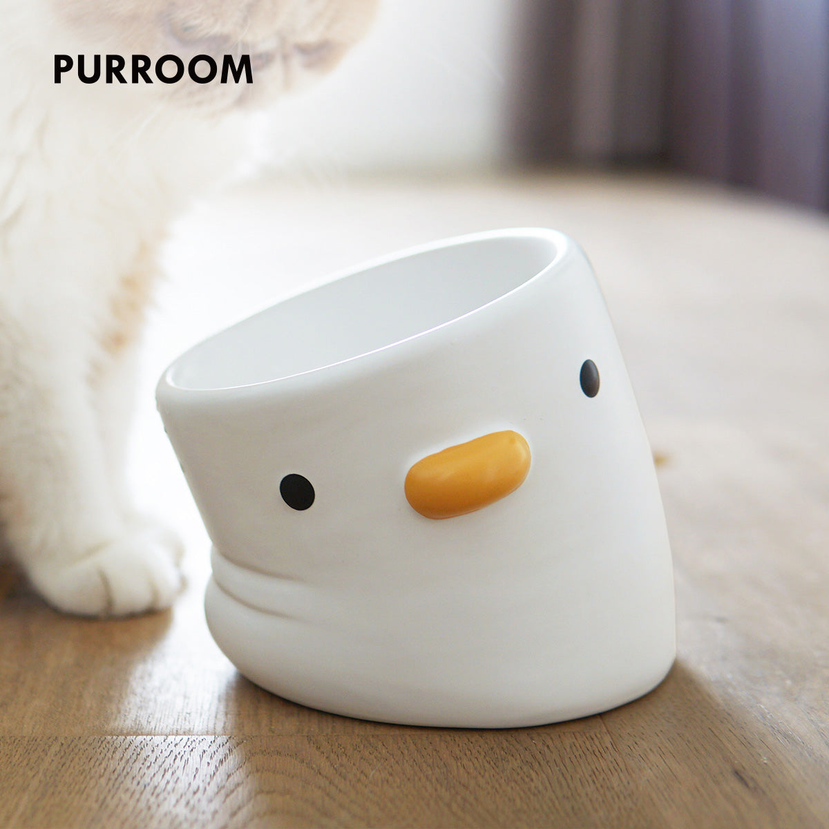 PURROOM Cat Angled Ceramic Bowl