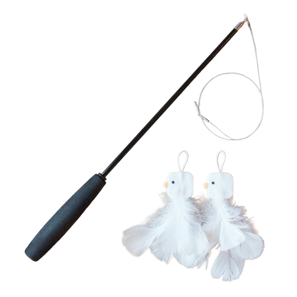 PURROOM Feather Cat Teaser Wand Set