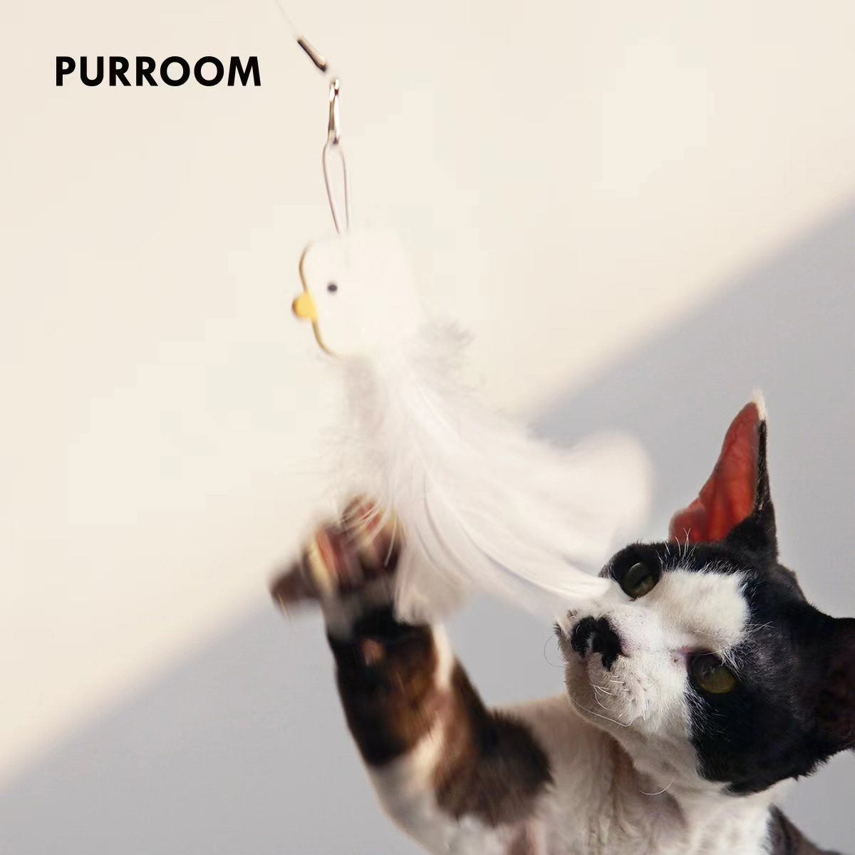 PURROOM Feather Cat Teaser Wand Set